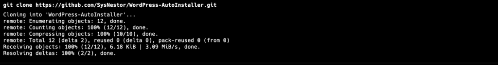 Clone the Repository WordPress AutoInstaller