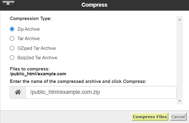 cpanel Compress