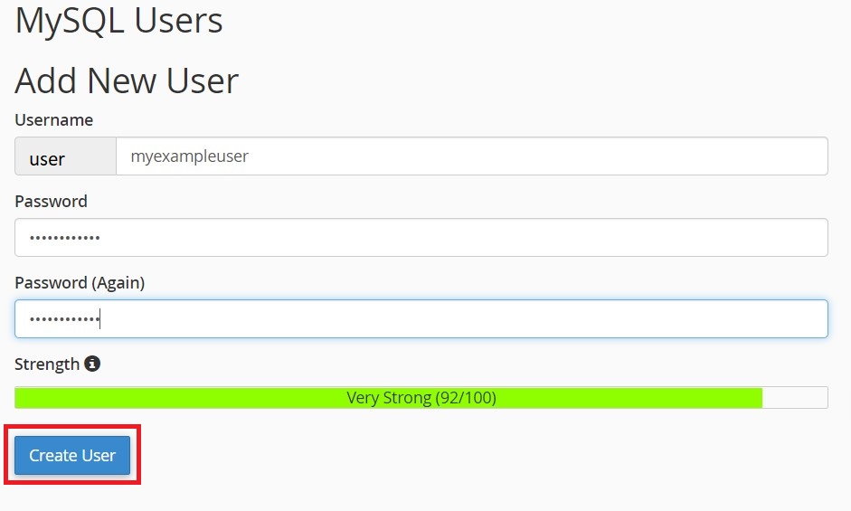 Create a new MySQL database and user