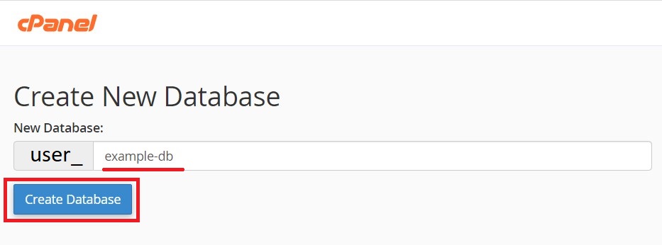 Create a new MySQL database and user