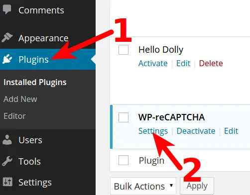 Add Your API Keys to the WordPress reCAPTCHA Plugin