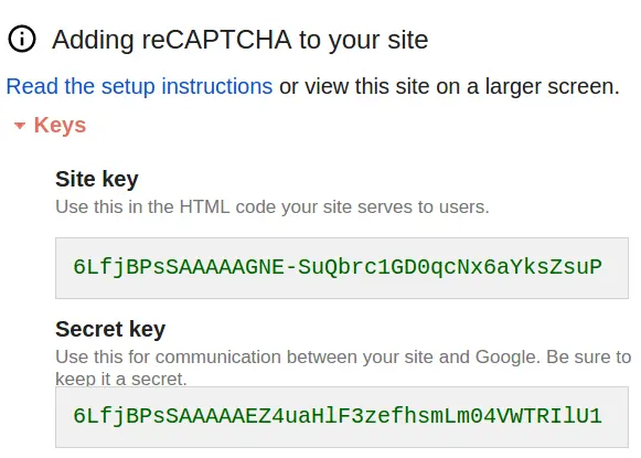 Generate Your reCAPTCHA API Keys